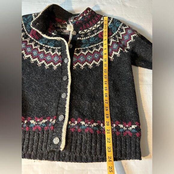 Woolrich women’s Wool Fair Isle Vintage Cardigan Size M - Picture 2 of 9